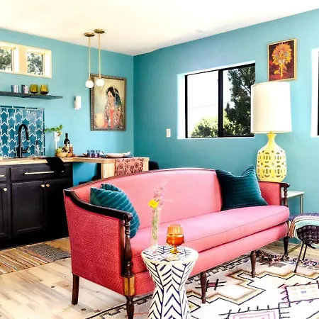 Vibrant Two-story For A Unique Glamping Getaway In Santa Fe, New Mexico